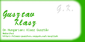 gusztav klasz business card