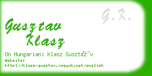 gusztav klasz business card